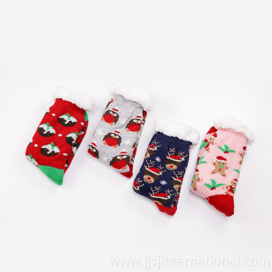 lamb wool winter fleece christmas socks